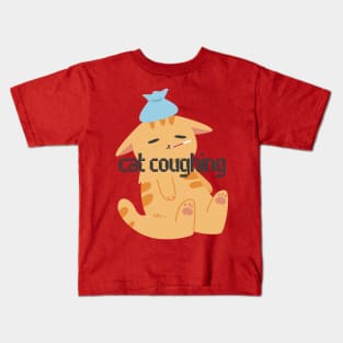 Funny and Cute Cat Coughing Kids T-Shirt